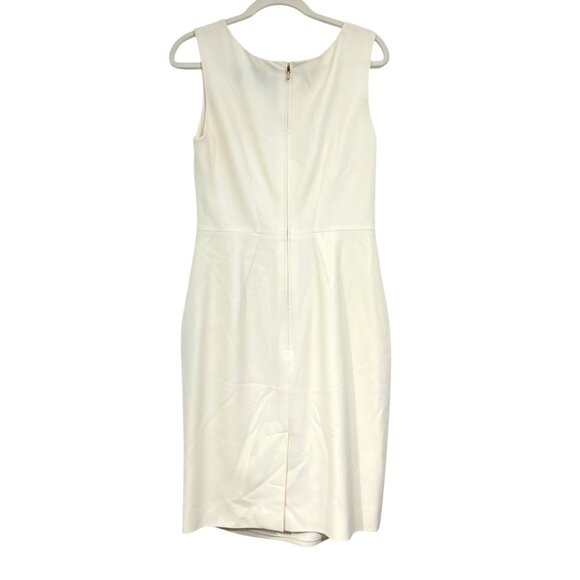 Caroline Herrera Bateau Sleeveless Dress Ivory Size 10 Pre-Loved - Picture 4 of 6